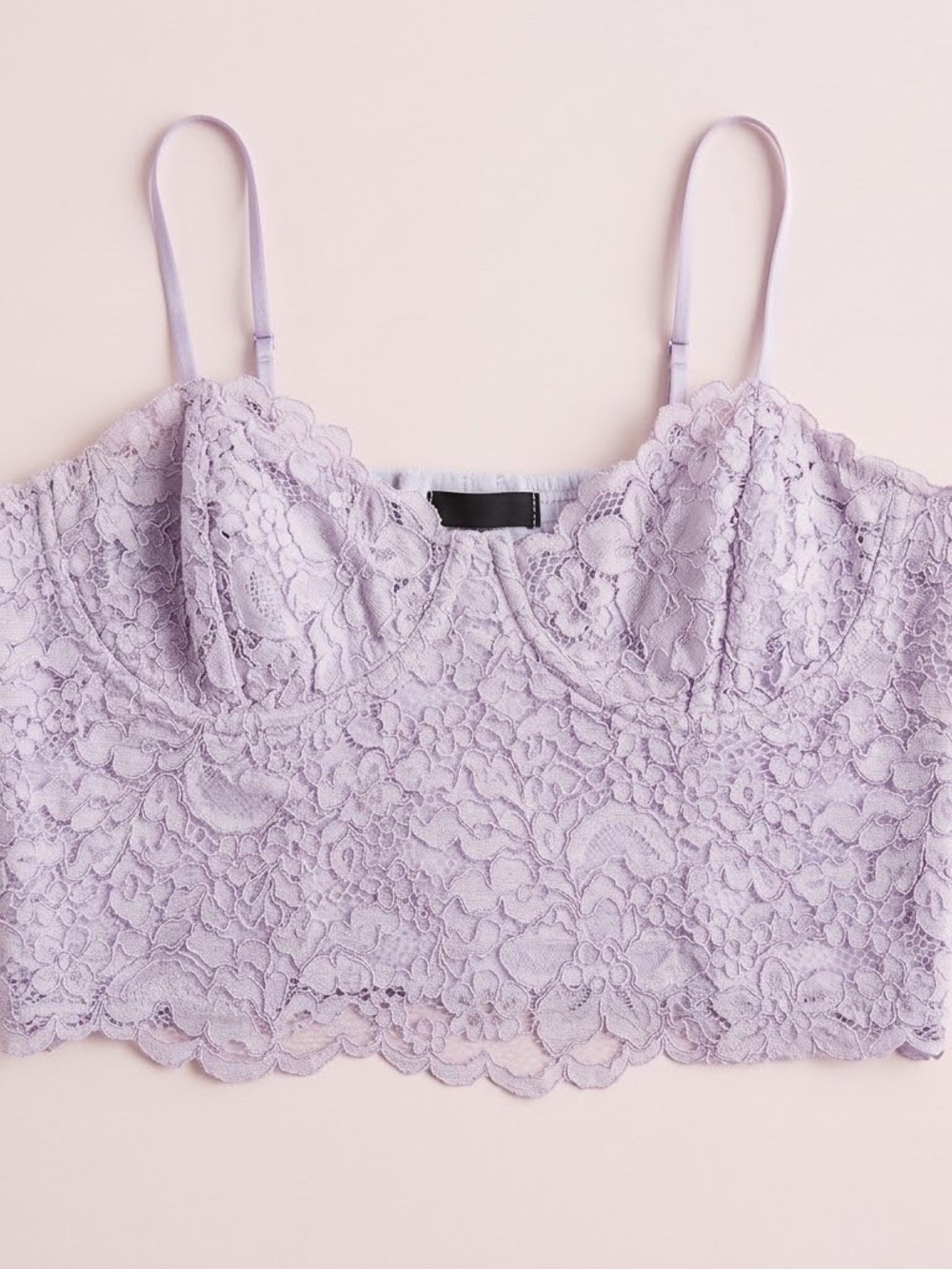 NWT Express Lace Bralette Crop Top - Light Lavender